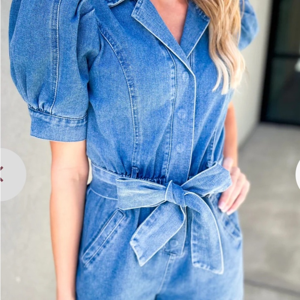 Entro Blue Denim Overalls Classic Style S
